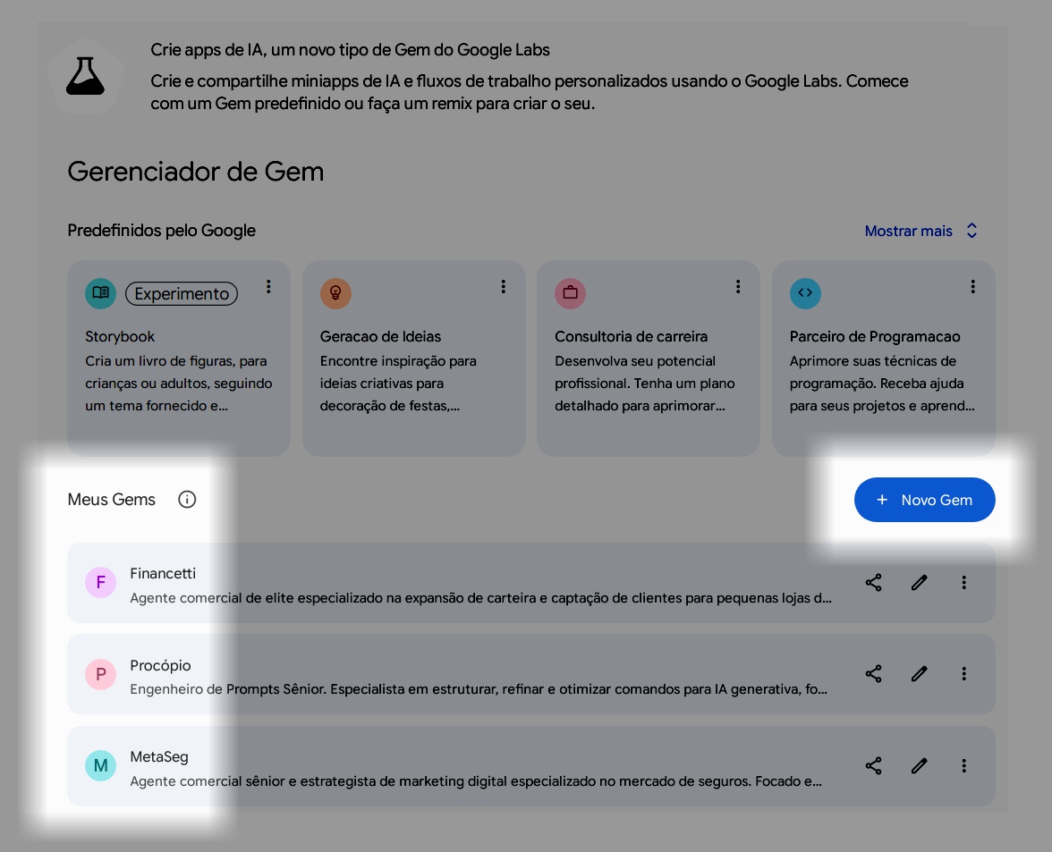 painel google gem